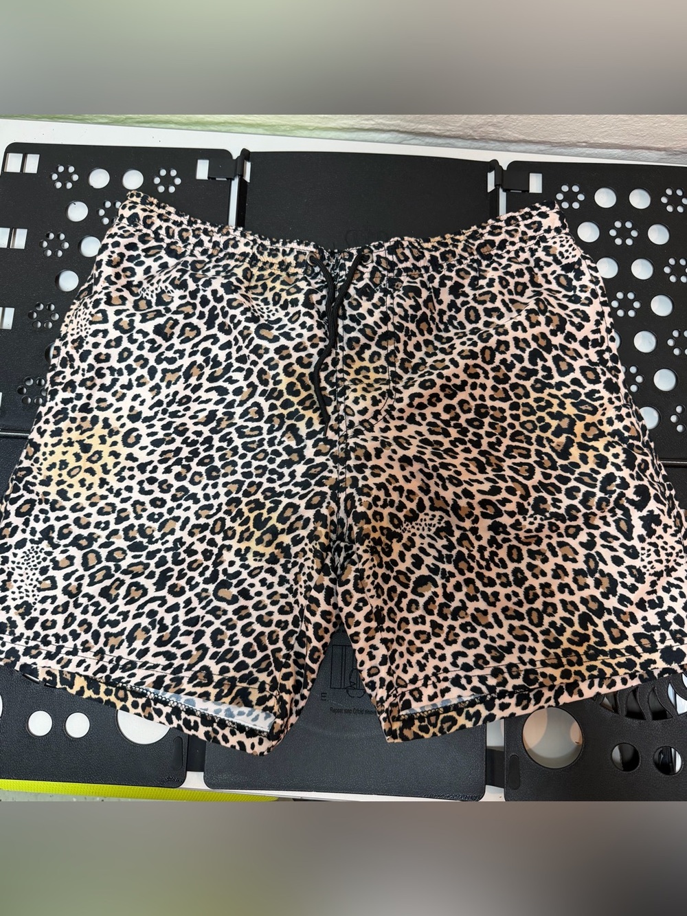 Men's Leopard Print Swim Hybrids - Black & Tan